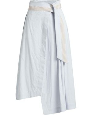 Lorena Antoniazzi Midi Skirt Linen, Viscose, Elastane, Acetate, Silk - White