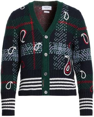 Thom Browne Cardigan Cashmere, Wool, Acrylic - Blue