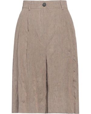 SOLOTRE Shorts & Bermuda Shorts Viscose, Linen, Cotton - Brown