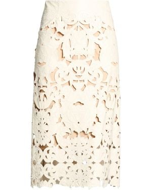 forte_forte Ivory Midi Skirt Polyurethane, Viscose - Natural