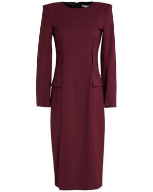 Patrizia Pepe Burgundy Midi Dress Polyester, Virgin Wool, Elastane - Purple