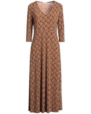 Siyu Camel Midi Dress Polyamide, Elastane - Brown