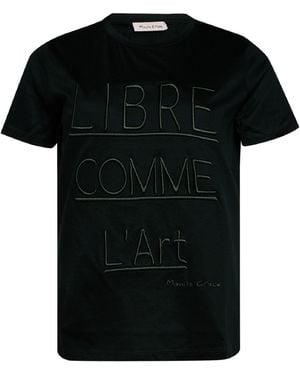 Manila Grace T-Shirt Cotton, Modal - Black