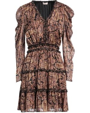 Liu Jo Mini Dress Polyester, Metallic Fibre - Brown