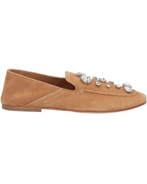 Alysi Accessoreria Camel Loafers Leather - Brown