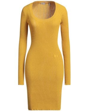 Burberry Marigold Midi Dress Wool, Polyamide, Elastane - Yellow