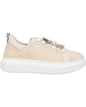 Lorenzo Mari Ivory Trainers Leather, Natural Raffia