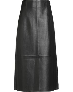 Theory Midi Skirt Lambskin - Gray