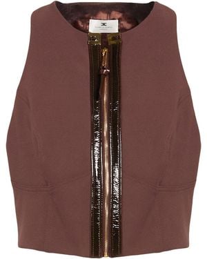 Elisabetta Franchi Top Polyester, Elastane, Wool, Polyamide, Polyurethane - Brown