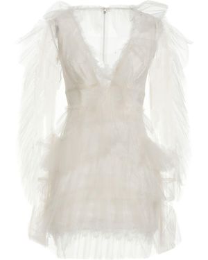 YOLANCRIS Ivory Mini Dress Polyamide, Polyester, Acetate, Viscose - White