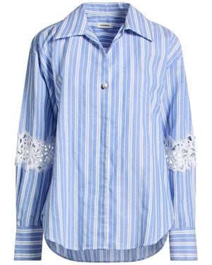 Sandro Light Shirt Cotton, Linen - Blue