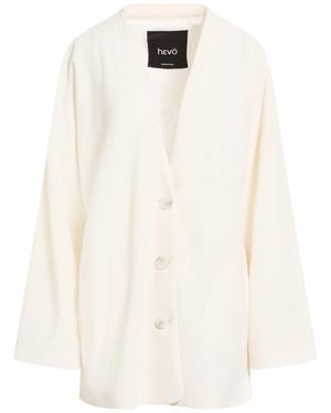 Hevò Cream Cardigan Cotton, Polyester - White