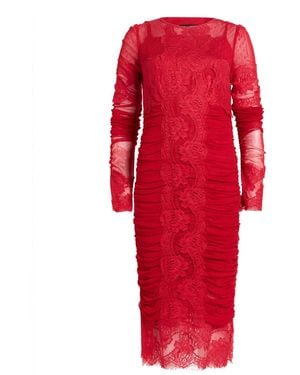 Dolce & Gabbana The Gorham Glossed Down Jacket Midi Dress Silk, Cotton, Polyamide, Elastane - Red