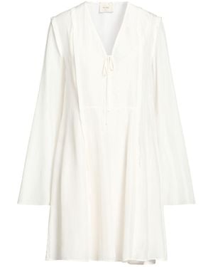 Alysi Crème Mini Dress Silk - White