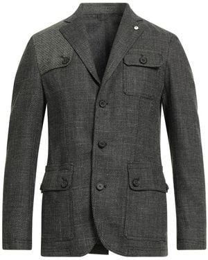 L.B.M. 1911 Blazer Cotton, Wool, Linen, Polyester, Polyamide - Gray