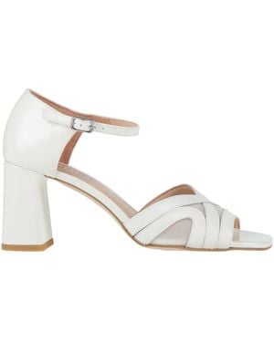 Zinda Sandals Leather, Textile Fibers - White