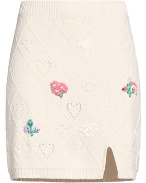 Twinset Marco Rambaldi X Mini Skirt Polyamide, Viscose, Wool, Cashmere - Natural