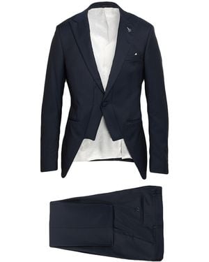 Paoloni Midnight Suit Virgin Wool, Elastane - Blue