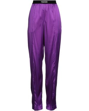 Tom Ford Pants Silk, Elastane - Purple