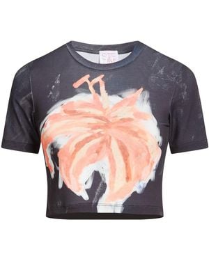Stella Jean T-Shirt Polyester, Elastane - Blue