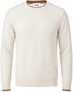 Alpha Studio Ivory Sweater Geelong Wool - White