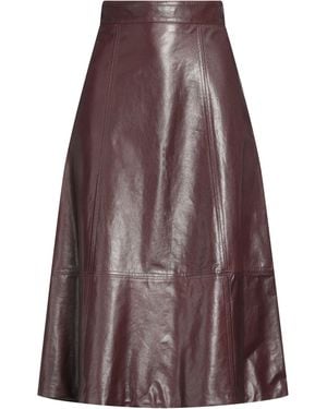 Brunello Cucinelli Midi Skirt Leather - Brown