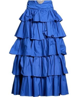 Odi Et Amo Bright Maxi Skirt Polyester, Elastane - Blue