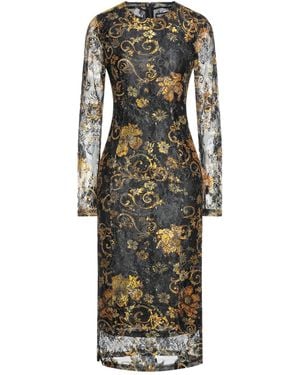 Versace Jeans Couture Midi Dress Polyamide, Metallic Polyester - Black