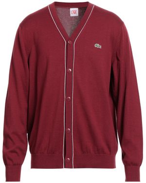 Lacoste Burgundy Cardigan Cotton - Red
