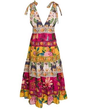 FARM Rio Midi Dress Cotton - Red
