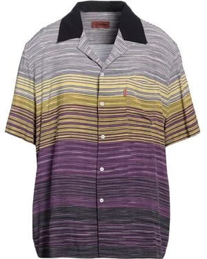 Missoni Stripe-print Short-sleeved Shirt - Purple