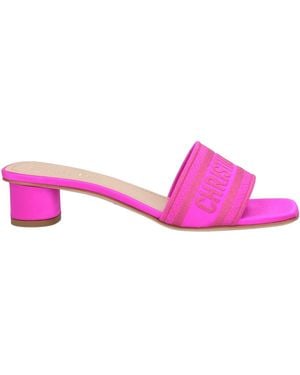 Dior Fuchsia Sandals Textile Fibers - Pink