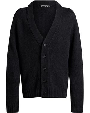 Palm Angels Cardigan Merino Wool, Viscose, Polyamide, Cashmere - Black