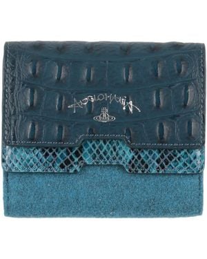Vivienne Westwood Wallet Leather, Textile Fibers - Blue