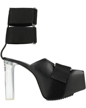 Rick Owens Sandals Textile Fibers, Leather - Black