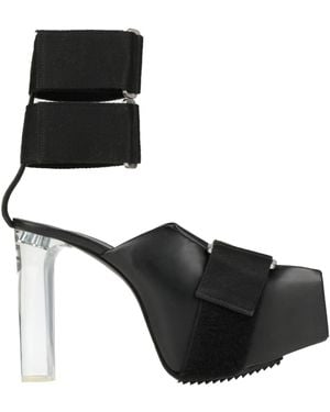 Rick Owens Sandals Textile Fibers, Leather - Black