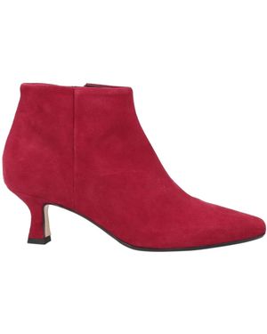 Anna F. Burgundy Ankle Boots Leather - Red