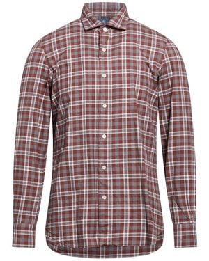 Finamore 1925 Taupe Shirt Cotton - Red