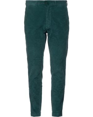Mackintosh Corduroy Roll Up Chino Trousers Cotton, Elastane - Green