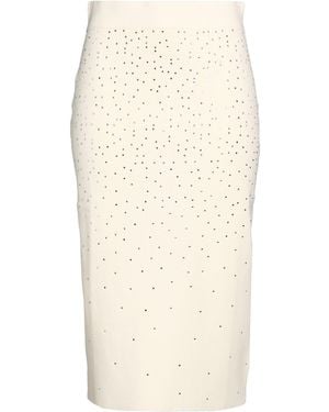 Oltre Ivory Midi Skirt Viscose, Polyester - Natural