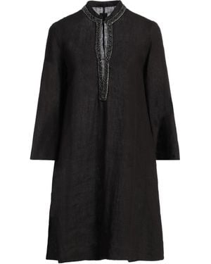 120% Lino Mini Dress Linen - Black