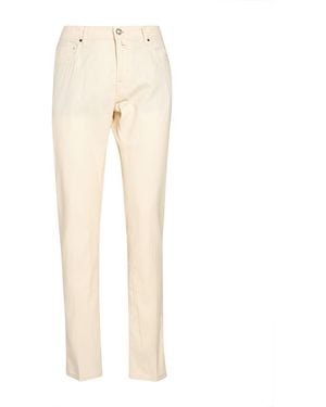 Jacob Cohen Cream Pants Cotton, Linen, Elastane - Natural