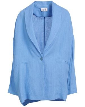 Niu Blazer Linen, Cotton - Blue