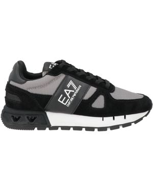 EA7 Sneakers Polyester, Cow Leather - Black