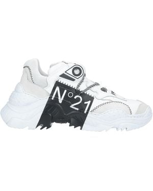N°21 Sneakers Calfskin, Textile Fibers - White
