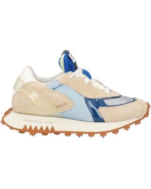 RUN OF Trainers Leather, Textile Fibres - Blue