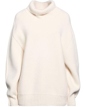 KHAITE Cream Turtleneck Cashmere, Elastane - Natural