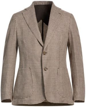 Barba Napoli Blazer Linen, Virgin Wool - Brown