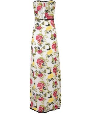 Nora Barth Maxi Dress Polyester, Polyamide - White