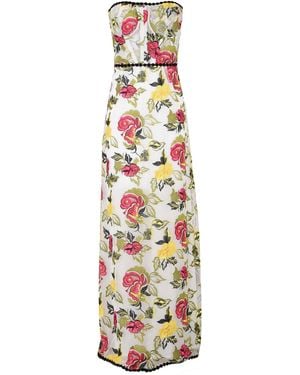 Nora Barth Maxi Dress Polyester, Polyamide - White